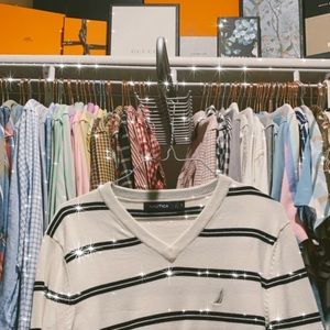 Nautical vneck long sleeve